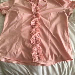 Pink ruffle blouse